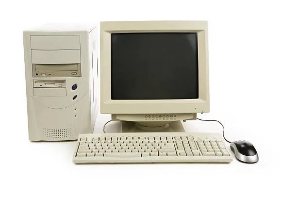 Old computer with CRT monitor